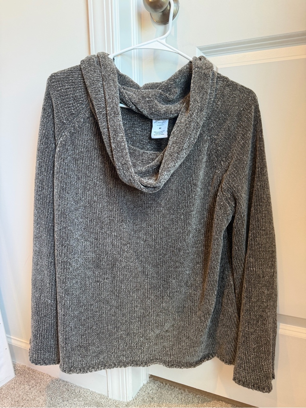 Women’s Charcoal Hooded Cowl Neck Sweater